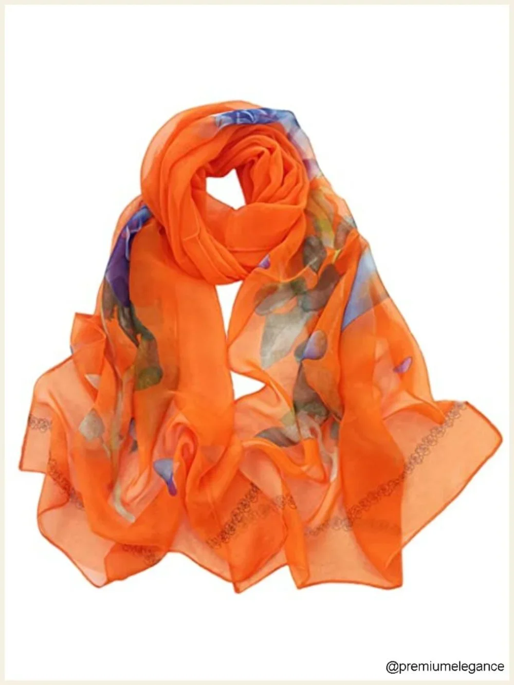 Women's Lightweight Floral Scarf, 100% Polyester Silk Feeling Shawl